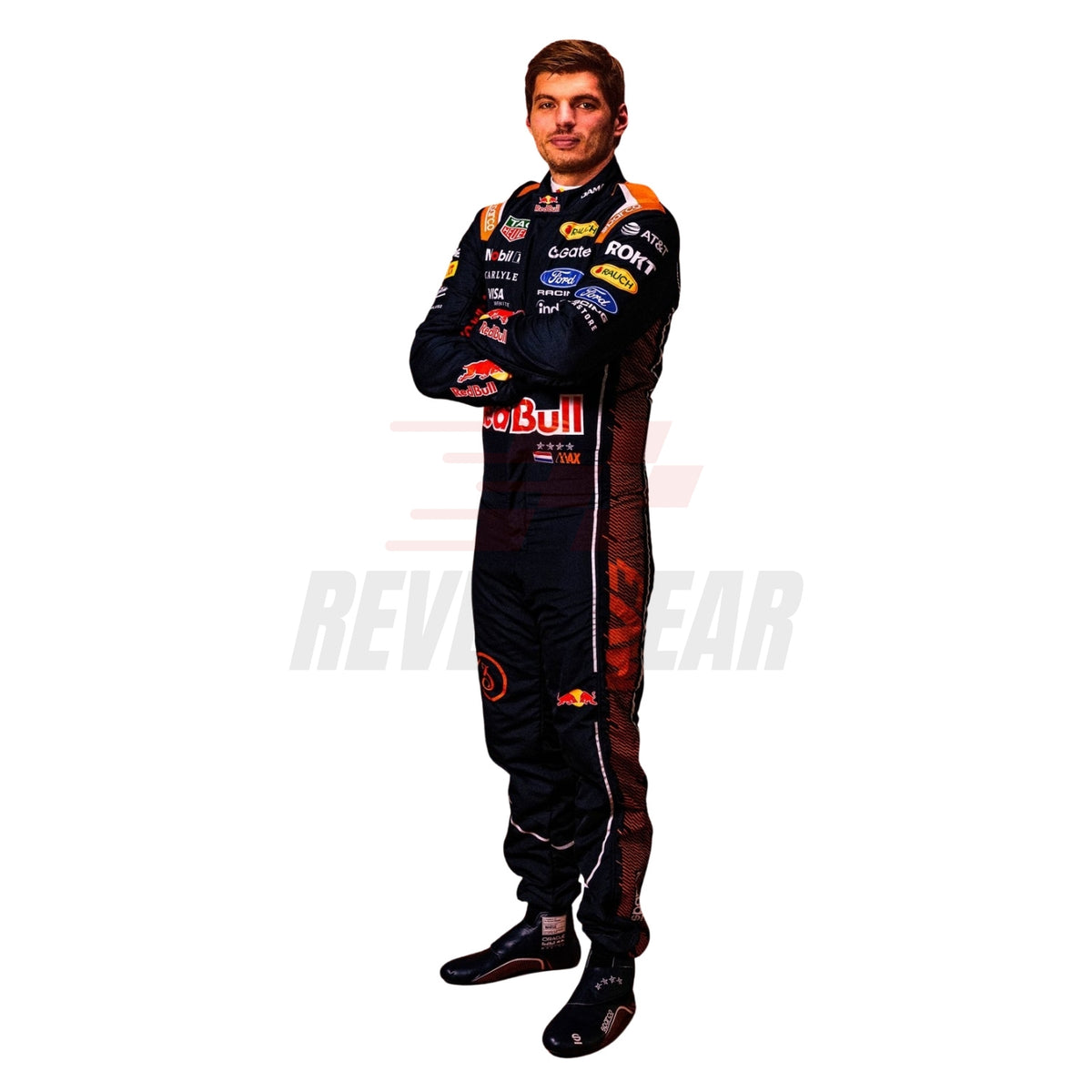 Front View of the Max Verstappen wearing 2026 Dutch GP F1 Racing Suit