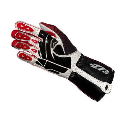 Minus 273 POLY 3 glove with red and black design on a white background