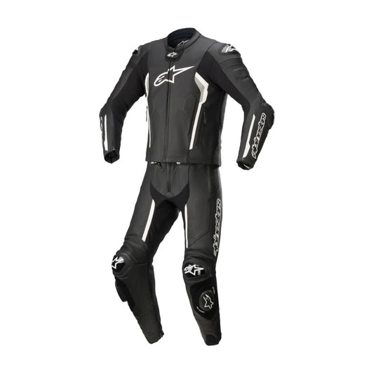 Missile V2 Two-Piece Motorcycle Leather Suit White and Black
