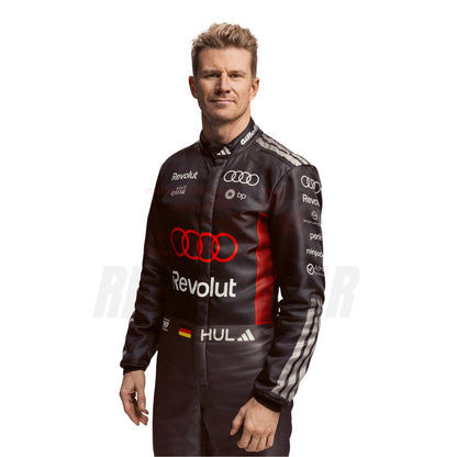 Close Up Front View of Nico Hulkenberg 2026 F1 Racing Suit 