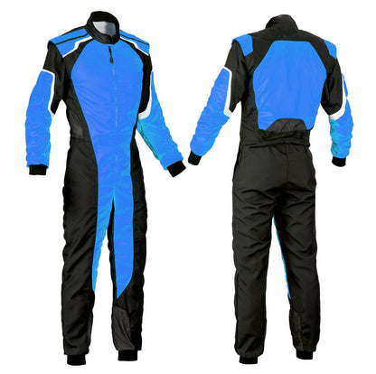 Plain Black & Blue Go Kart Racing Suit - RevEx Gear