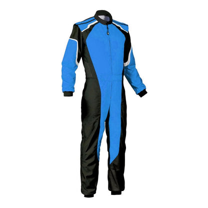 Plain Black & Blue Go Kart Racing Suit - RevEx Gear