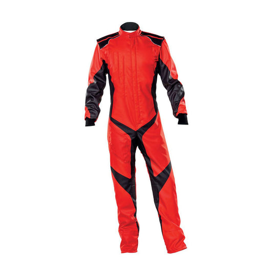 Front View Of Plain Red Go Kart Racing Outfit