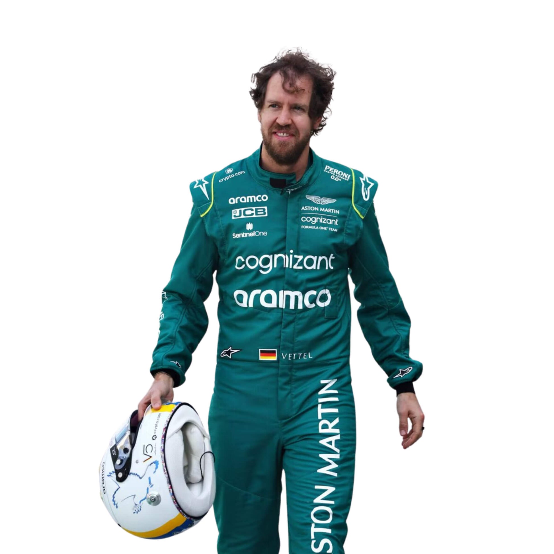 High-resolution image of Sebastian Vettel's player 2022 F1 suit l