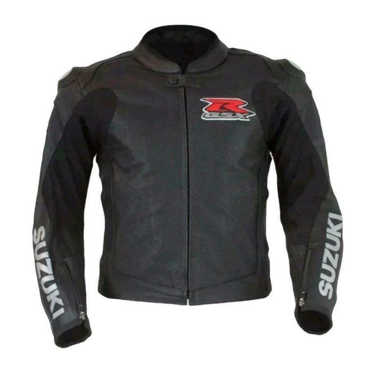Suzuki Black GSXR Motorbike Racing Leather Jacket
