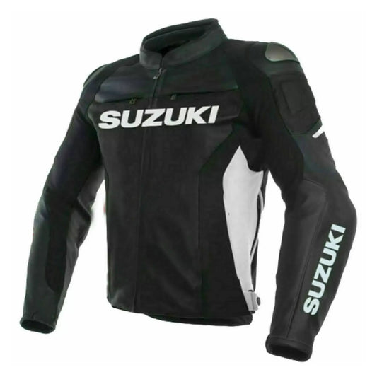 Suzuki GSXR Black Motorbike Leather Jacket