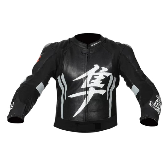 Suzuki Hayabusa Black Motorbike Leather Racing Jacket