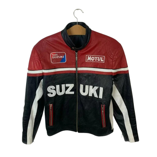 Suzuki Team Motul Motorbike Racing Leather Jacket