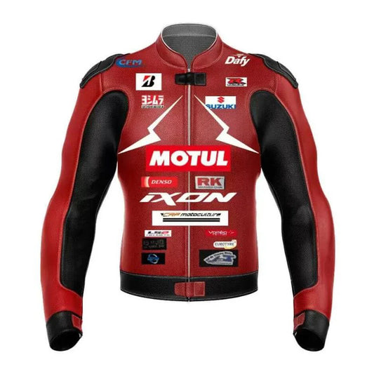 Team Suzuki GSXR Motorbike Racing Leather Jacket