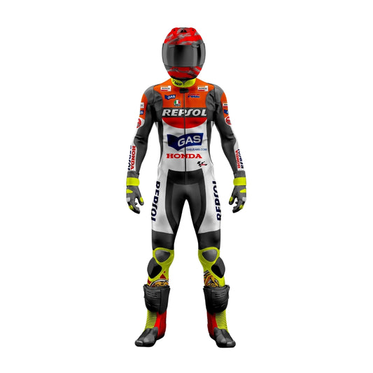 VR46 Honda Repsol MotoGP Custom Design Leather Motorcycle Racing Suit