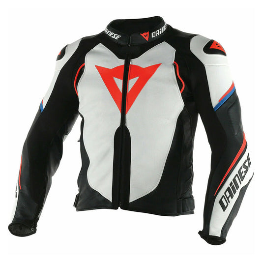 White/Black Motorbike  Racing Leather Jacket