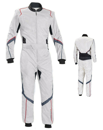 White Go Kart Racing Suit - RevEx Gear