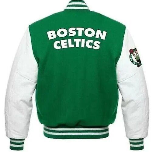 Letterman Boston Celtics Green And White Varsity Jacket