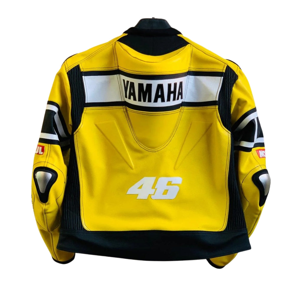 Yamaha R1 Yellow Motorbike Leather Racing Jacket