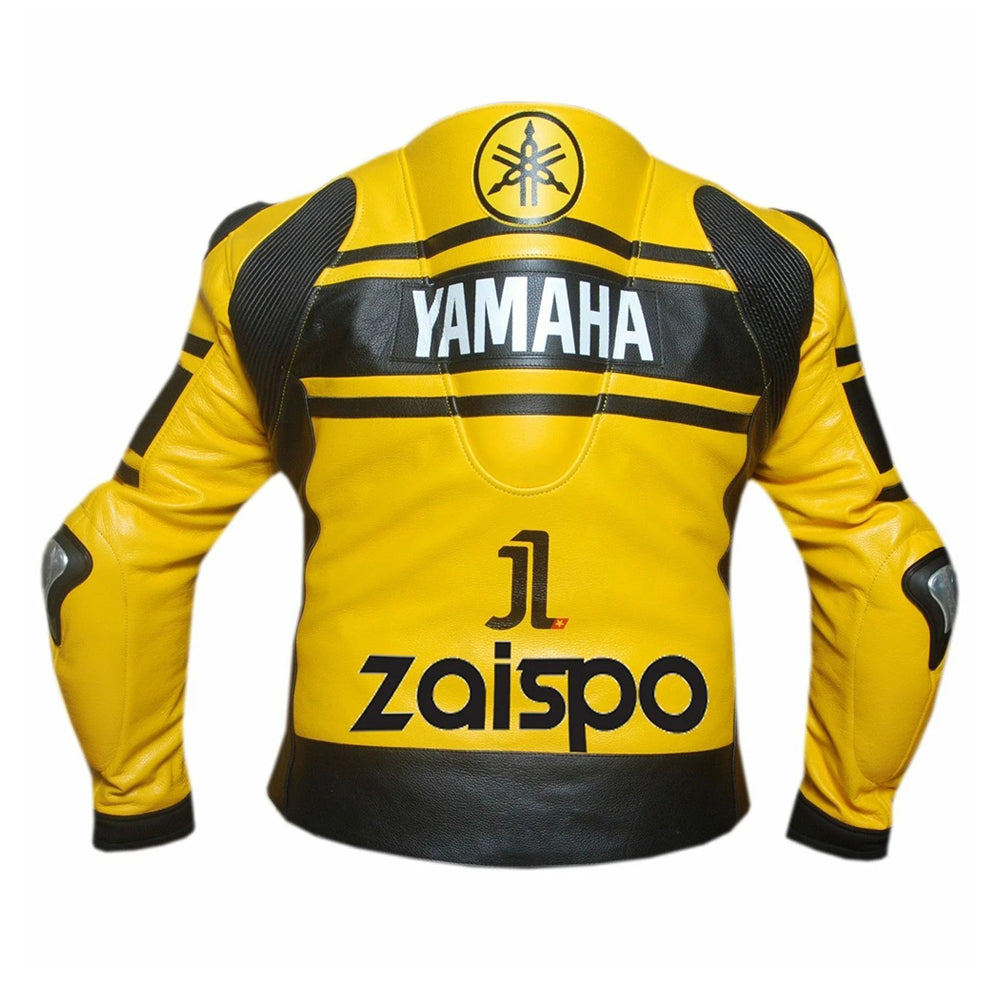 Yamaha R1 Yellow Motorbike Leather Racing Jacket