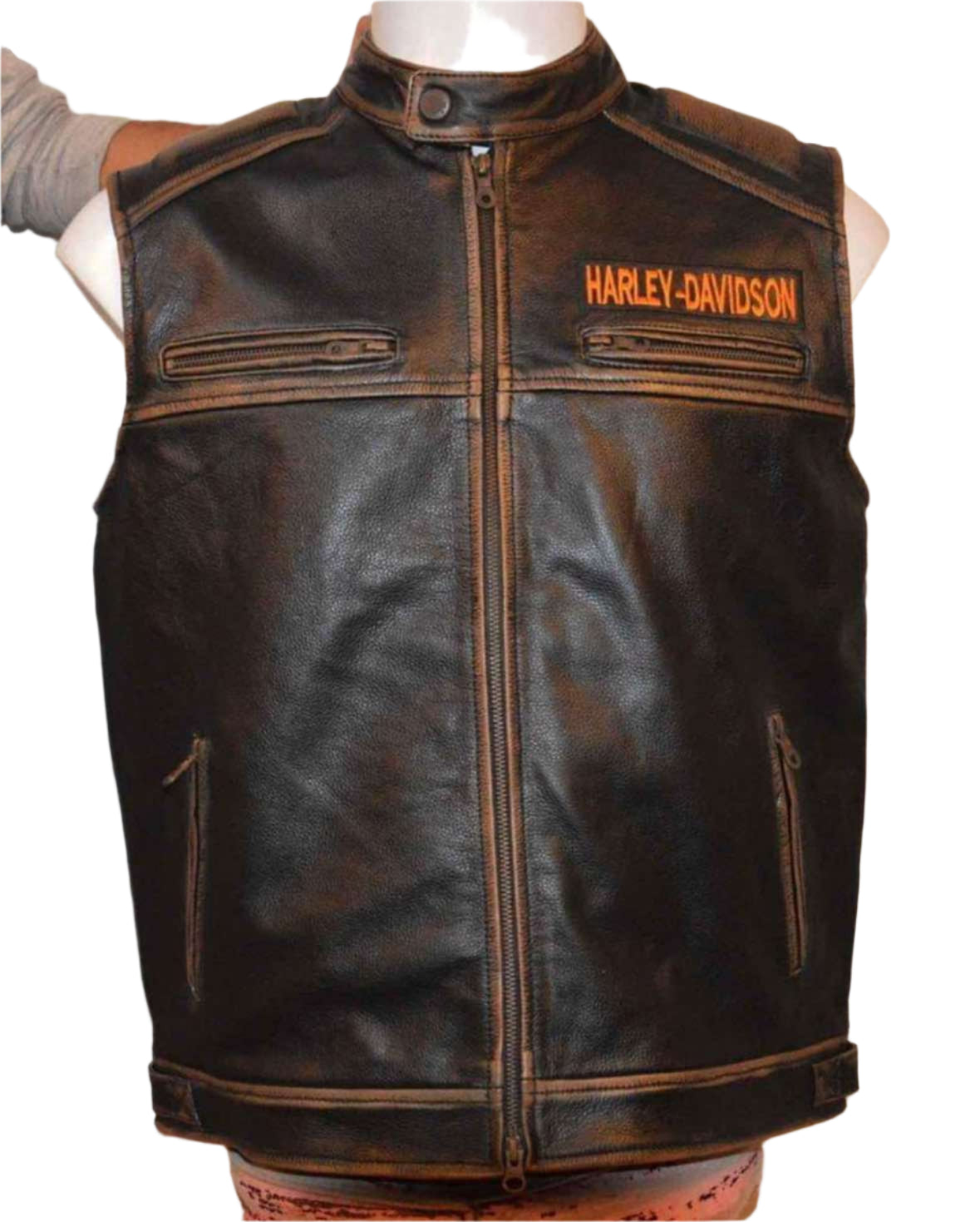 Men's Harley Davidson Biker Vest Motorcycle Real Leather Vest