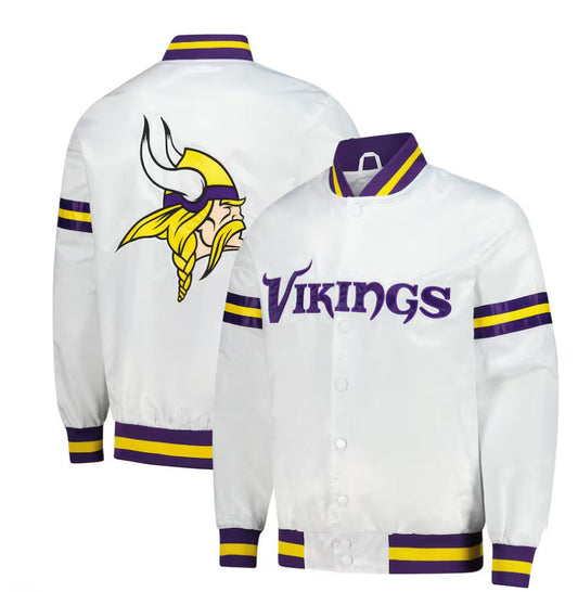 Minnesota Vikings Starter Scout Full-Snap Varsity Jacket - White