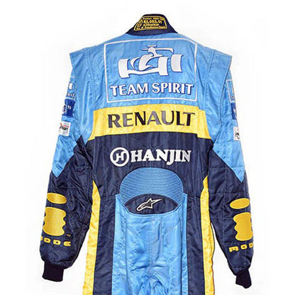 Close Up Back View of Fernando Alonso 2005 Renault Race Suit