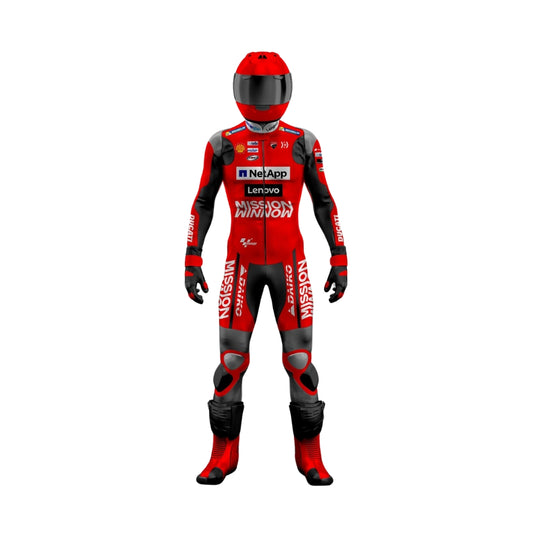 Pecco Bagnaia & Jack Miller Ducati MotoGP Leather Racing Suit – Red
