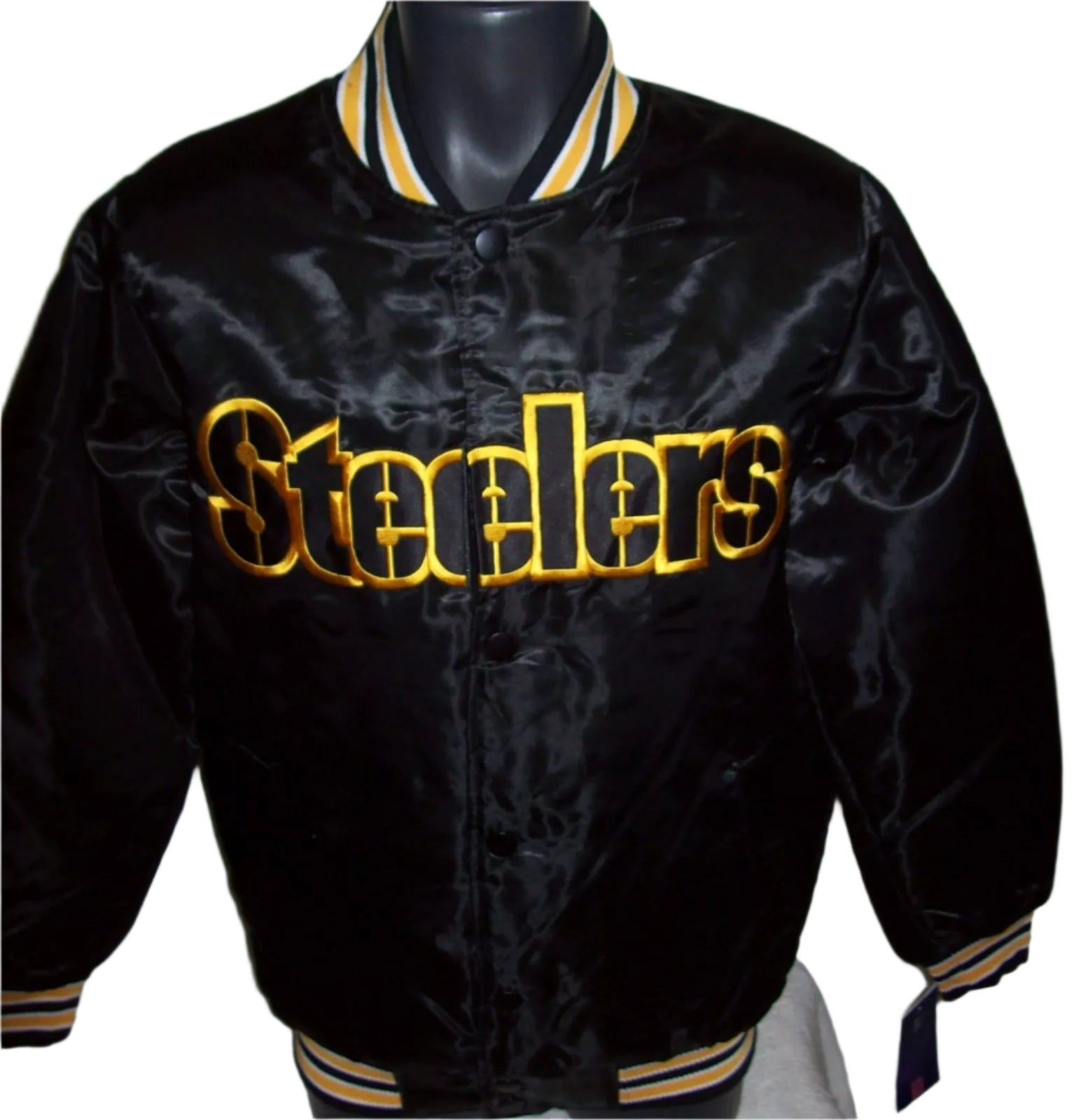 PITTSBURGH STEELERS Traditional STARTER Snap Down Jacket BLACK