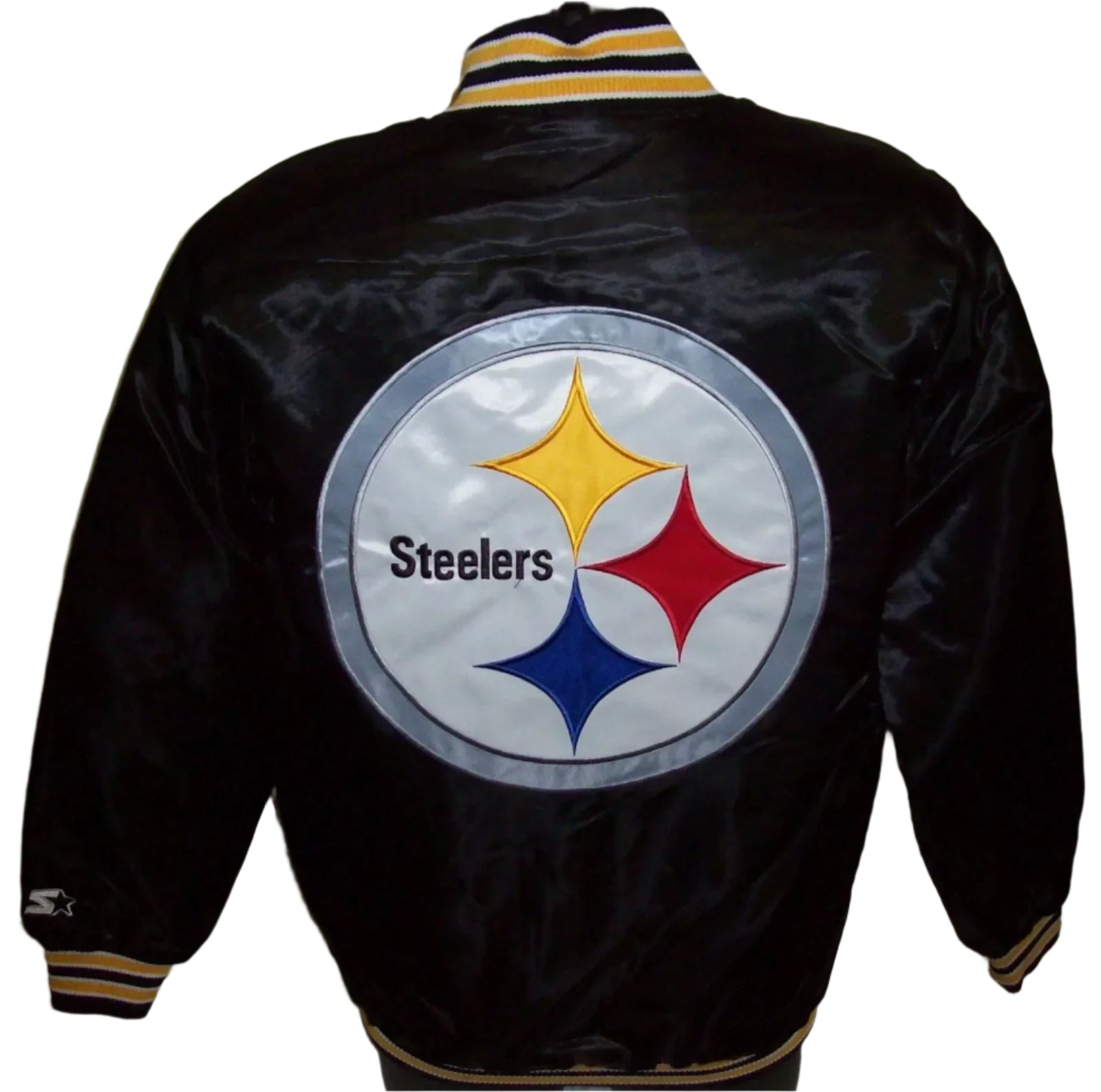 PITTSBURGH STEELERS Traditional STARTER Snap Down Jacket BLACK