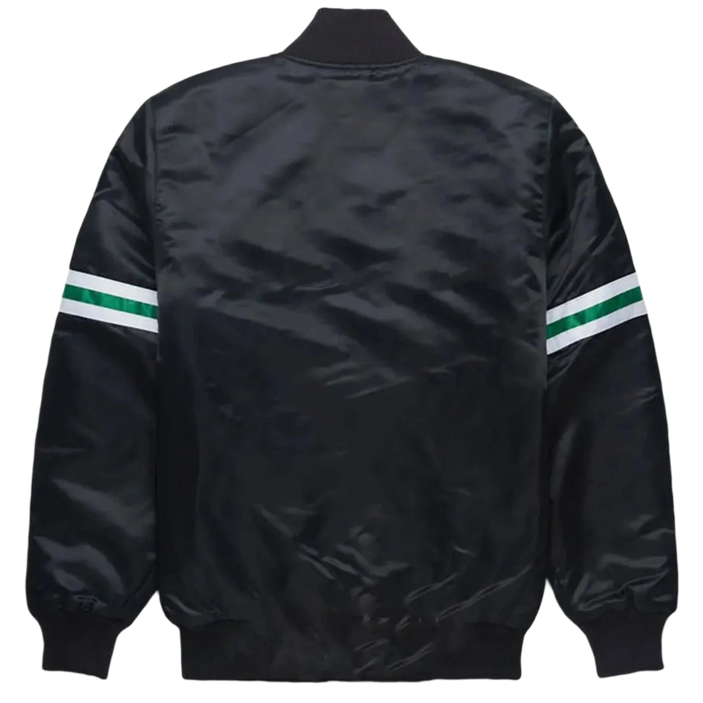 NY Jets Black Satin Bomber Style Letterman Full snap Embroidered Varsity Jacket