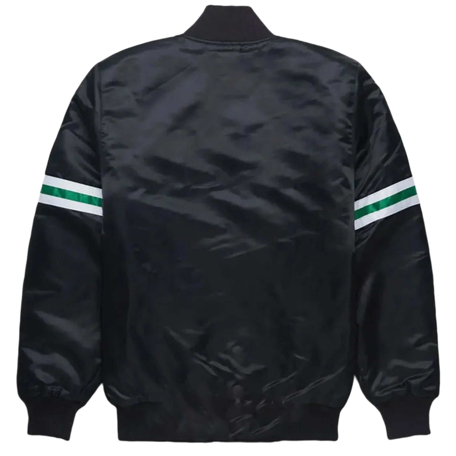 NY Jets Black Satin Bomber Style Letterman Full snap Embroidered Varsity Jacket