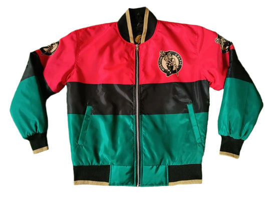 Boston Celtics NBA Satin Bomber Style Letterman Basketball Varsity Jacket