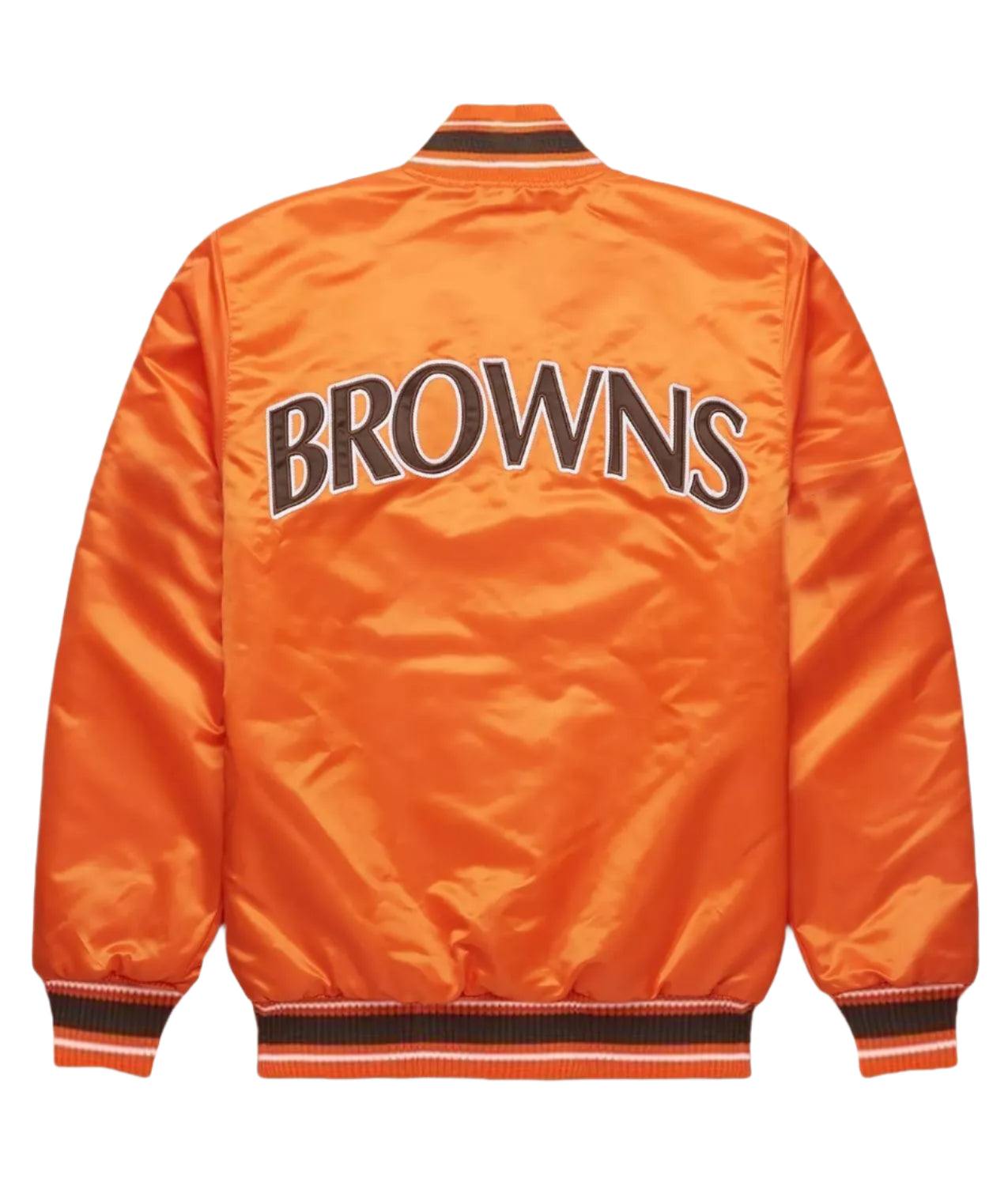 NFL Cleveland Browns Orange Satin Letterman Baseball Jacket Varsity Jacket