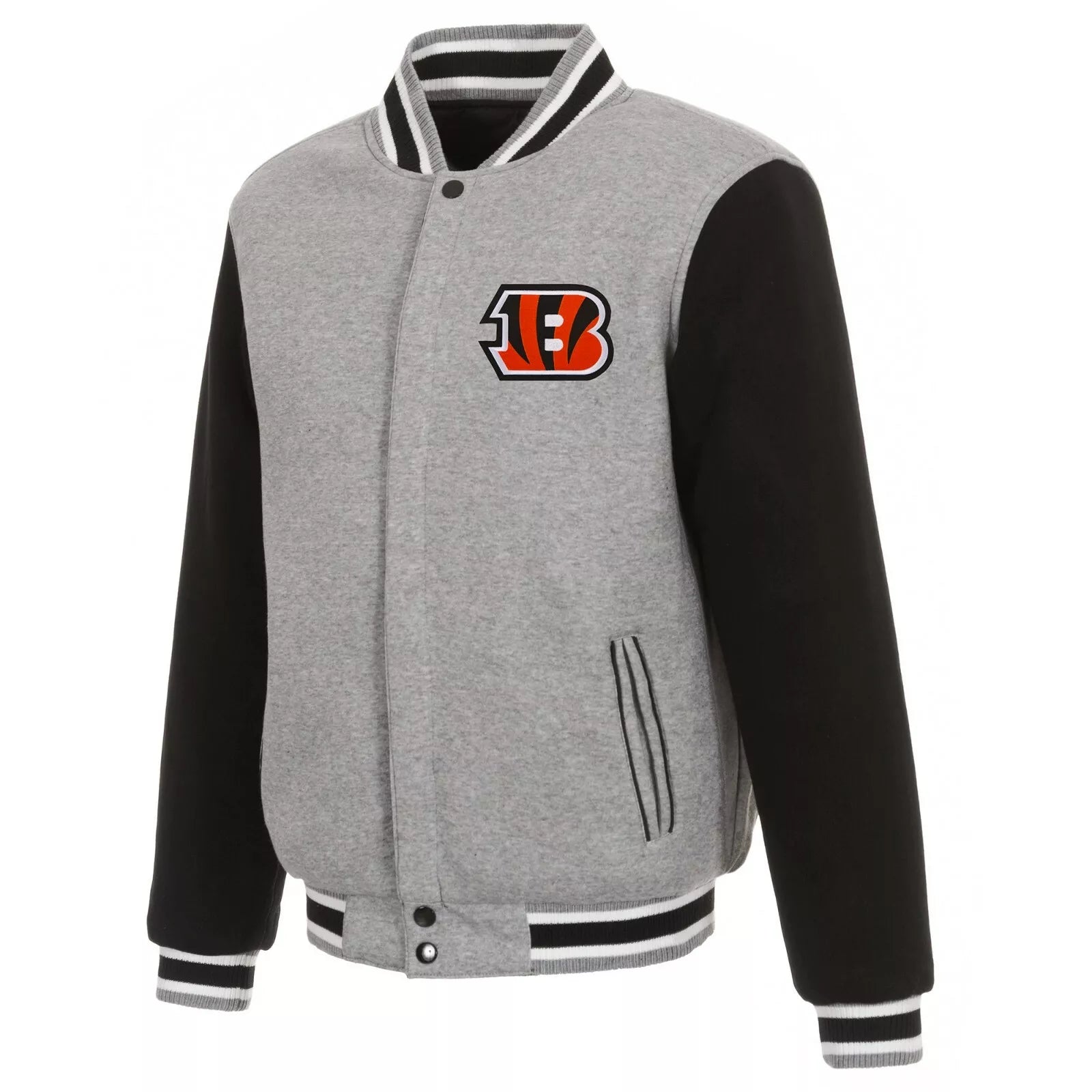 NFL Cincinnati Bengals Full Snap  Jacket Embroidered Logos