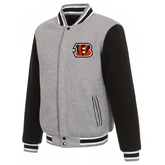 NFL Cincinnati Bengals Full Snap  Jacket Embroidered Logos