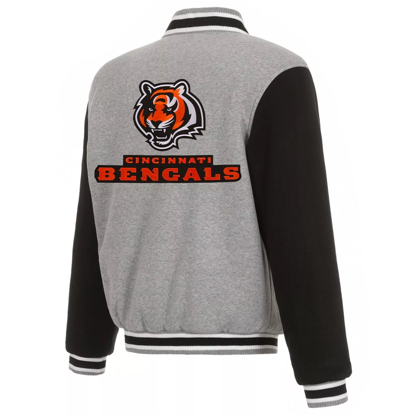 NFL Cincinnati Bengals Full Snap  Jacket Embroidered Logos