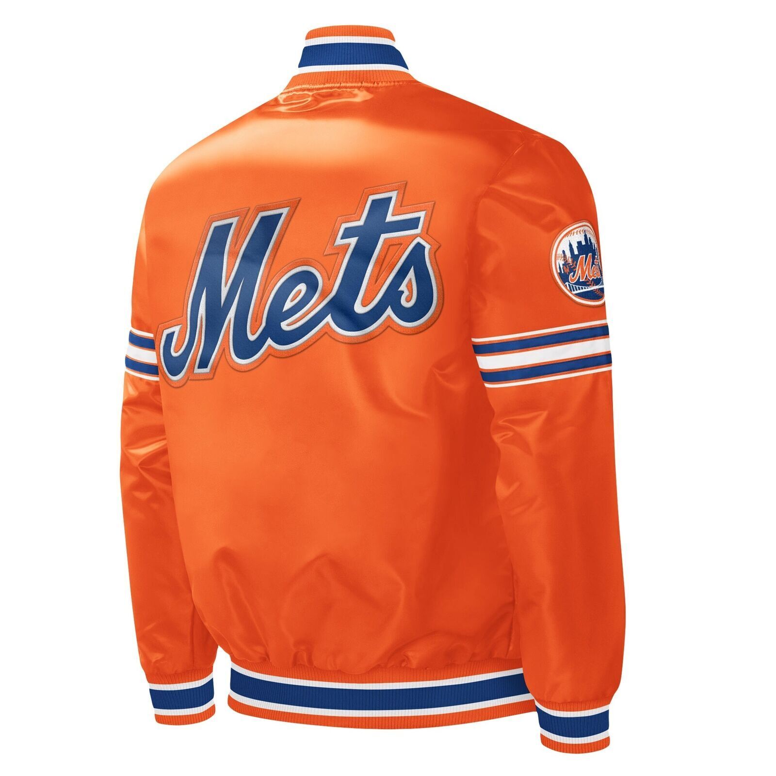 MLB New York Mets Vintage 80's Orange Satin Letterman Varsity Baseball Jacket