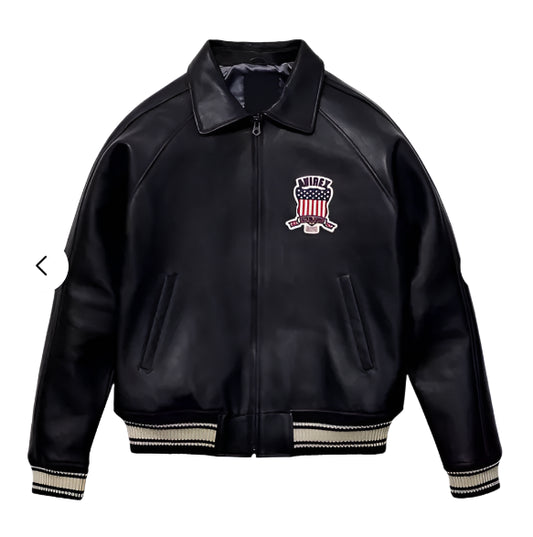 Avirex American Flight Real Bomber Leather Jacket Men
