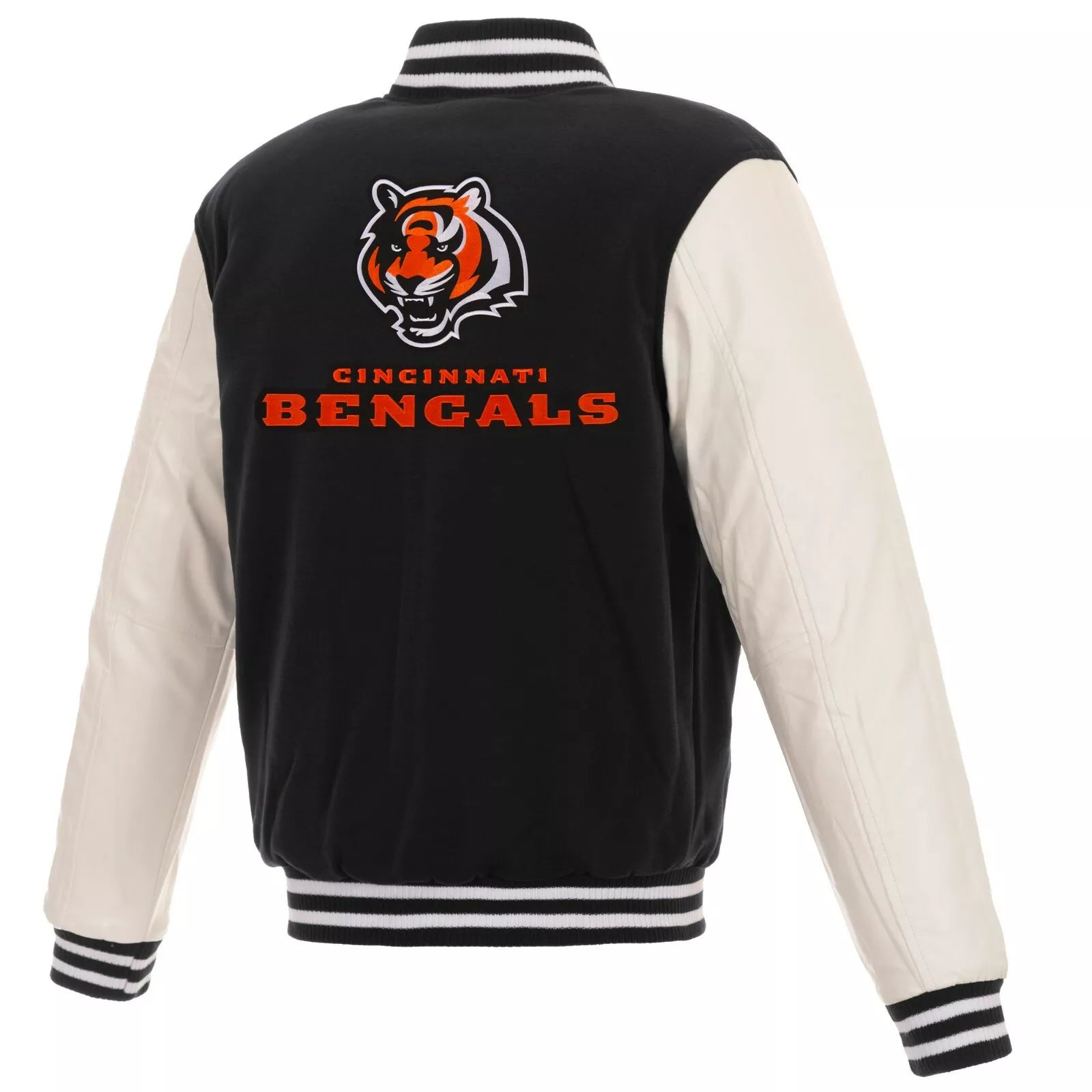 NFL Cincinnati Bengals  Jacket leathr Sleeves Embroidered Logos