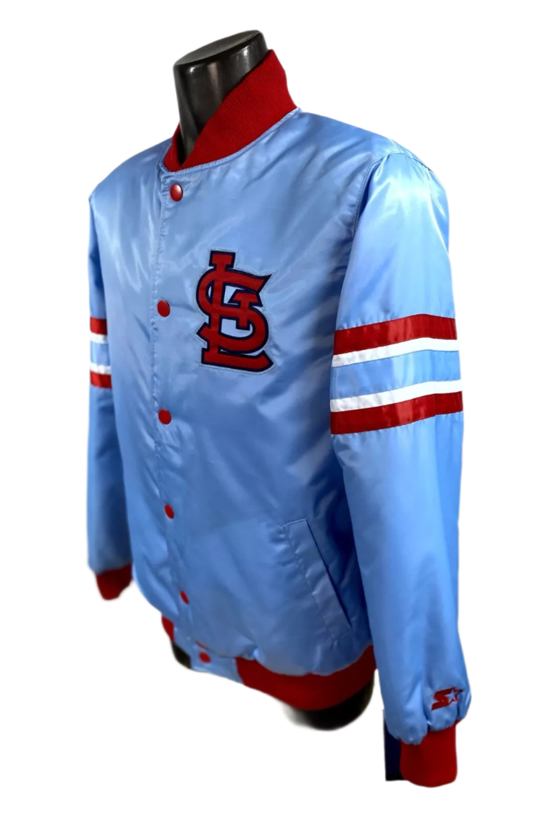 ST. LOUIS CARDINALS Satin Jacket STARTER SKY BLUE MED