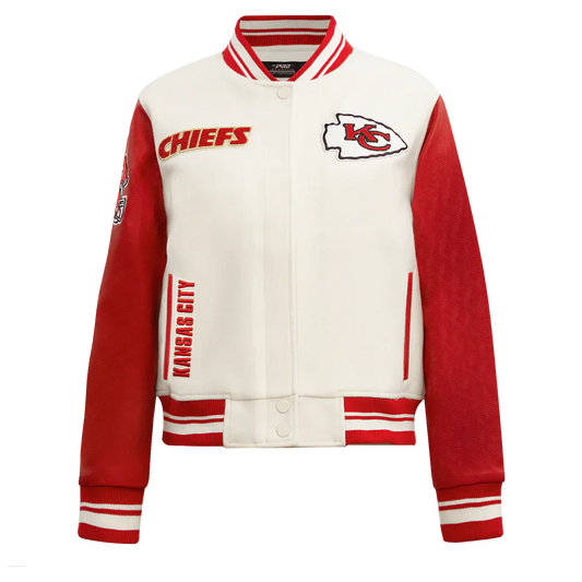 NFL KANSAS CITY CHIEFS RETRO CLASSIC WOMEN'S RIB WOOL VARSITY JACKET